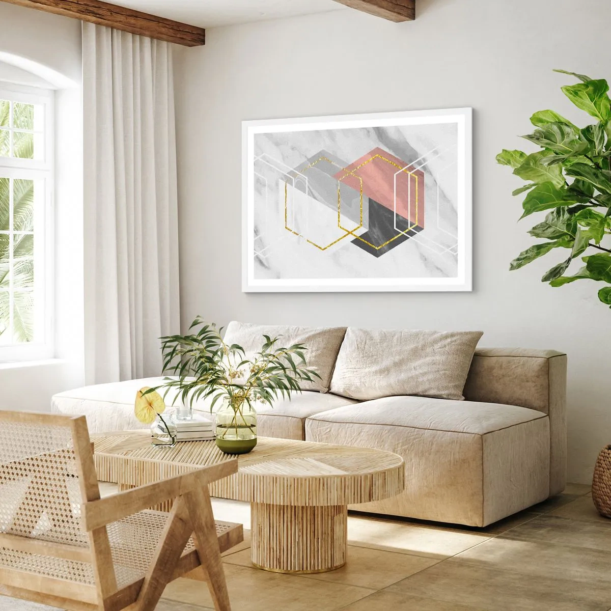 Poster în ramă albă - Compoziția lanțului - 50x40 cm