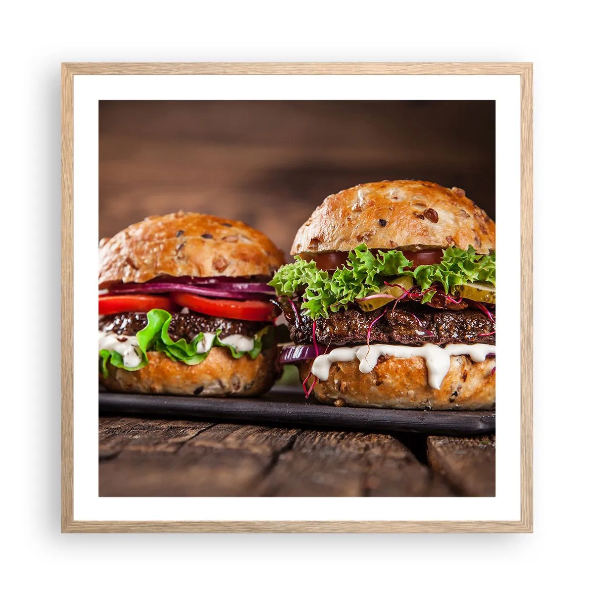 Poster în ramă de stejar deschis - American dream - 60x60 cm