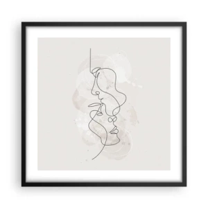 Poster în ramă neagră - Încurcați într-o îmbrățișare - 50x50 cm