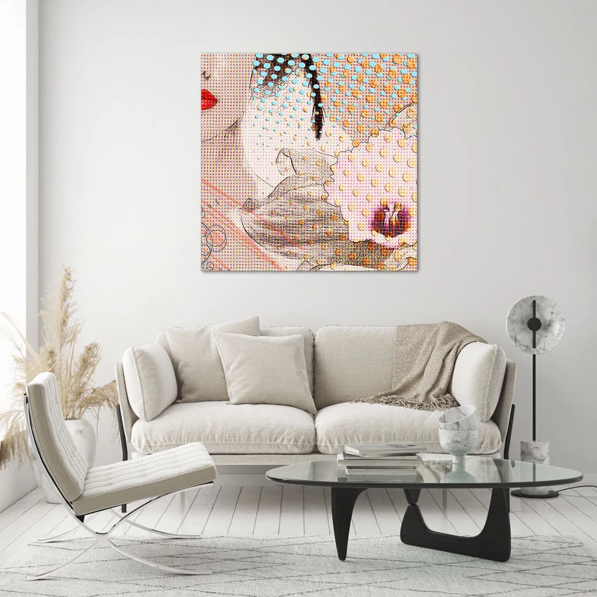 Tablou pe sticlă - Eroină de benzi desenate - 30x30 cm
