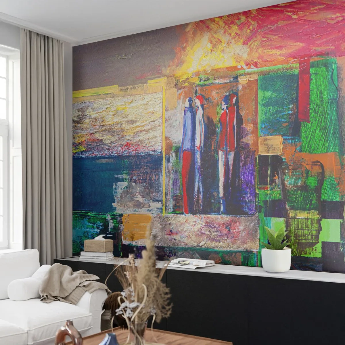 Tapet Autoadeziv Deluxe Sticker - Relații și emoții - Abstracția, oameni, Bucată - 250x175 cm