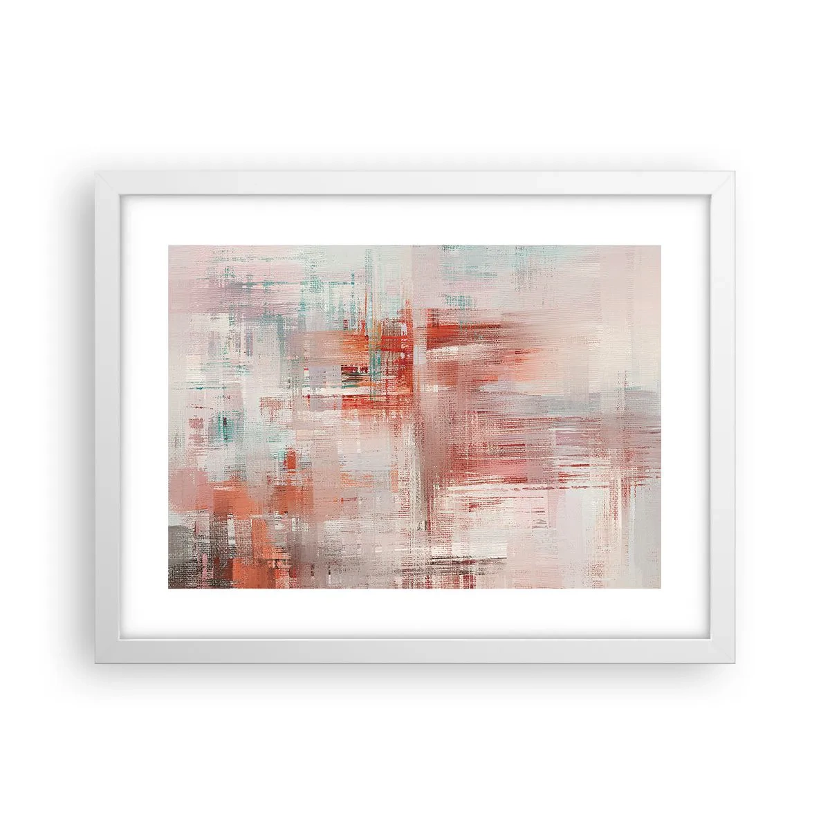 Poster în ramă albă - În ceață. Dar roz - 40x30 cm