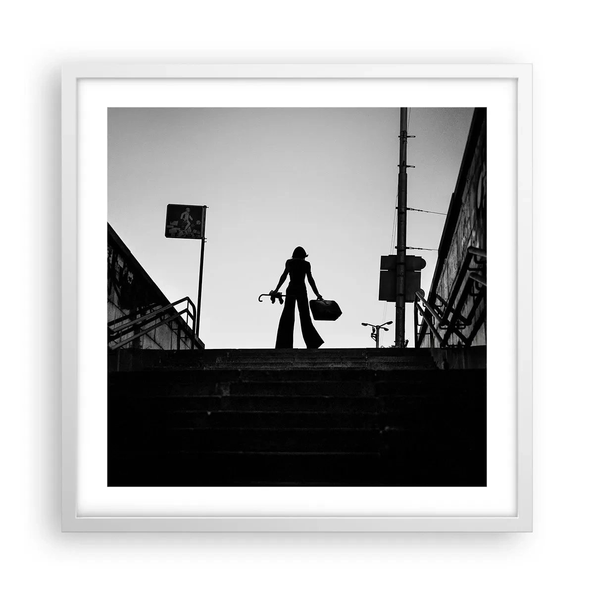 Poster în ramă albă - Rătăcire urbană - 50x50 cm