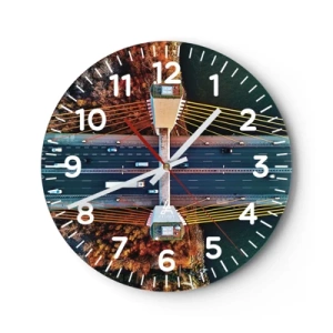 Ceas de perete - Ceas pe sticlă - Din pădure spre apă - 40x40 cm