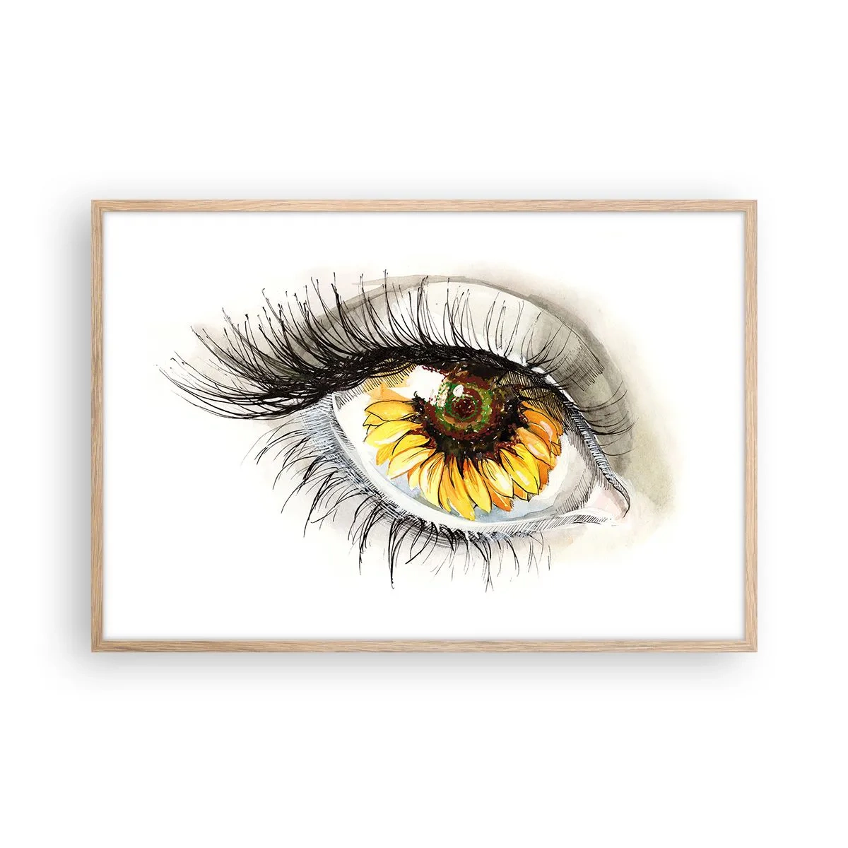 Poster în ramă de stejar deschis - O privire la fel de fierbinte ca vara - 91x61 cm