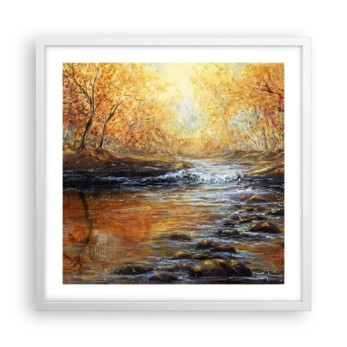 Poster în ramă albă - Pârâul de aur - 50x50 cm
