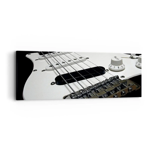 Tablou pe pânză - Sunet ascuns în alb - 90x30 cm