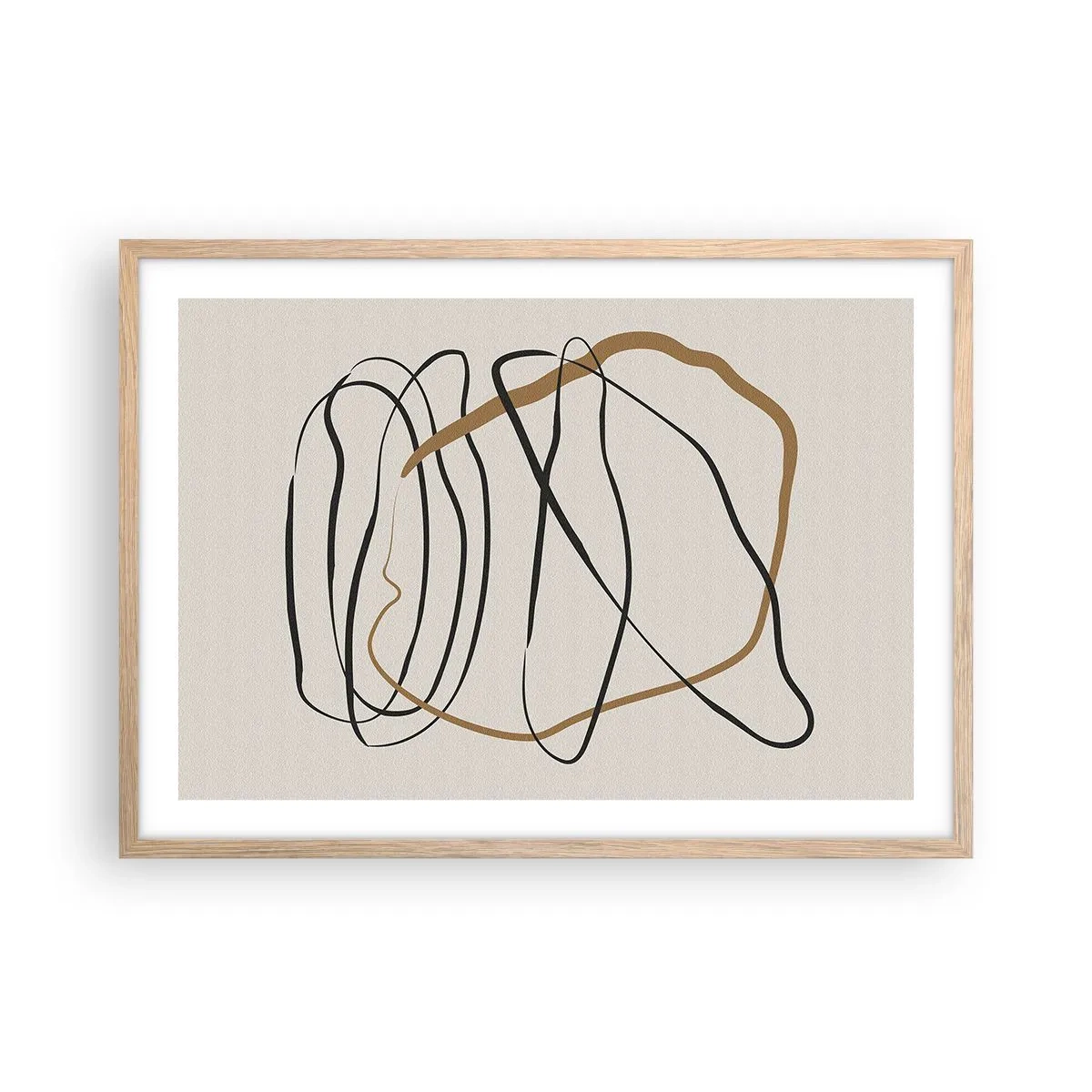 Poster în ramă de stejar deschis - Compoziție - Dans posesiv - 70x50 cm