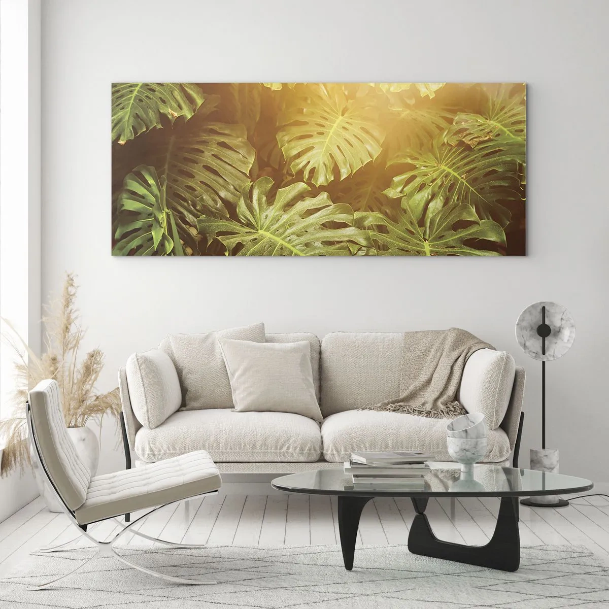 Tablou pe sticlă - Poftiți în verde - 100x40 cm
