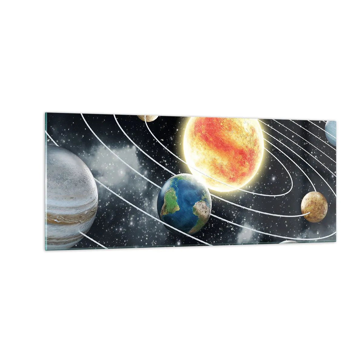 Tablou pe sticlă - Dans cosmic - 100x40 cm