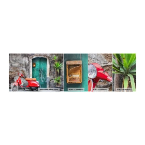 Mostră tapet Premium Canvas - Vacanța italiană - Automobile, Scuter, Italia - 100x30 cm