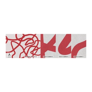 Mostră tapet Premium Canvas - Roșu pe alb - Minimalism, Bucată, Linii - 100x30 cm