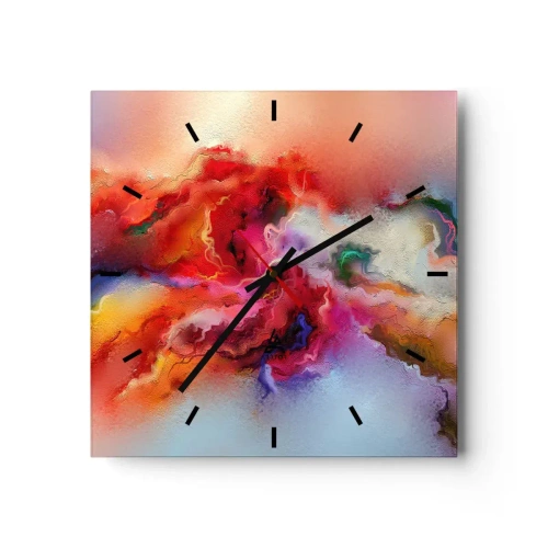 Ceas de perete - Ceas pe sticlă - Cum să prinzi visul - fum - 30x30 cm