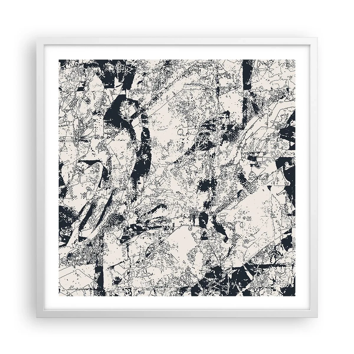 Poster în ramă albă - Întrepătrunderea contrariilor - 60x60 cm