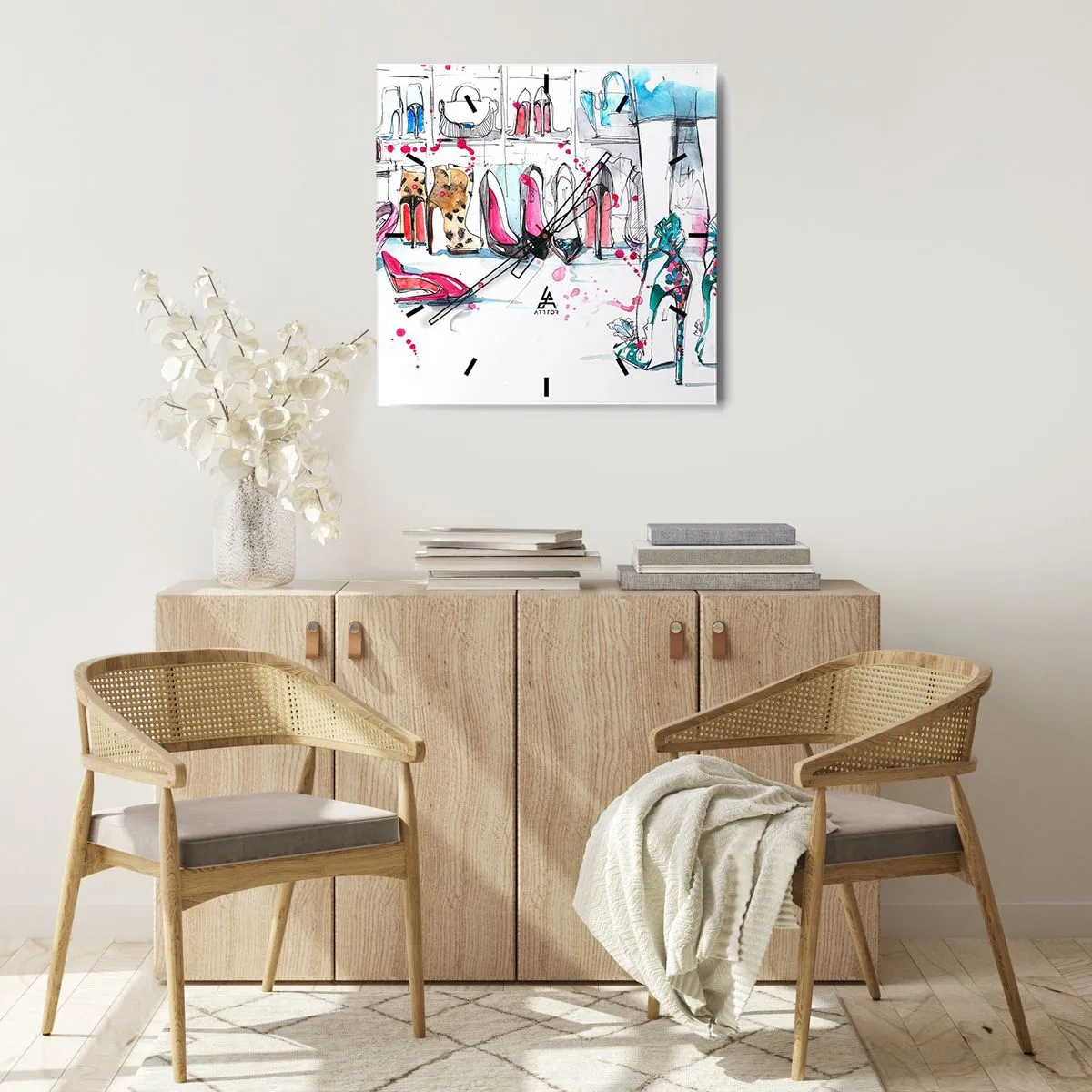 Ceas de perete - Ceas pe sticlă - Sesam, deschide-te - 40x40 cm