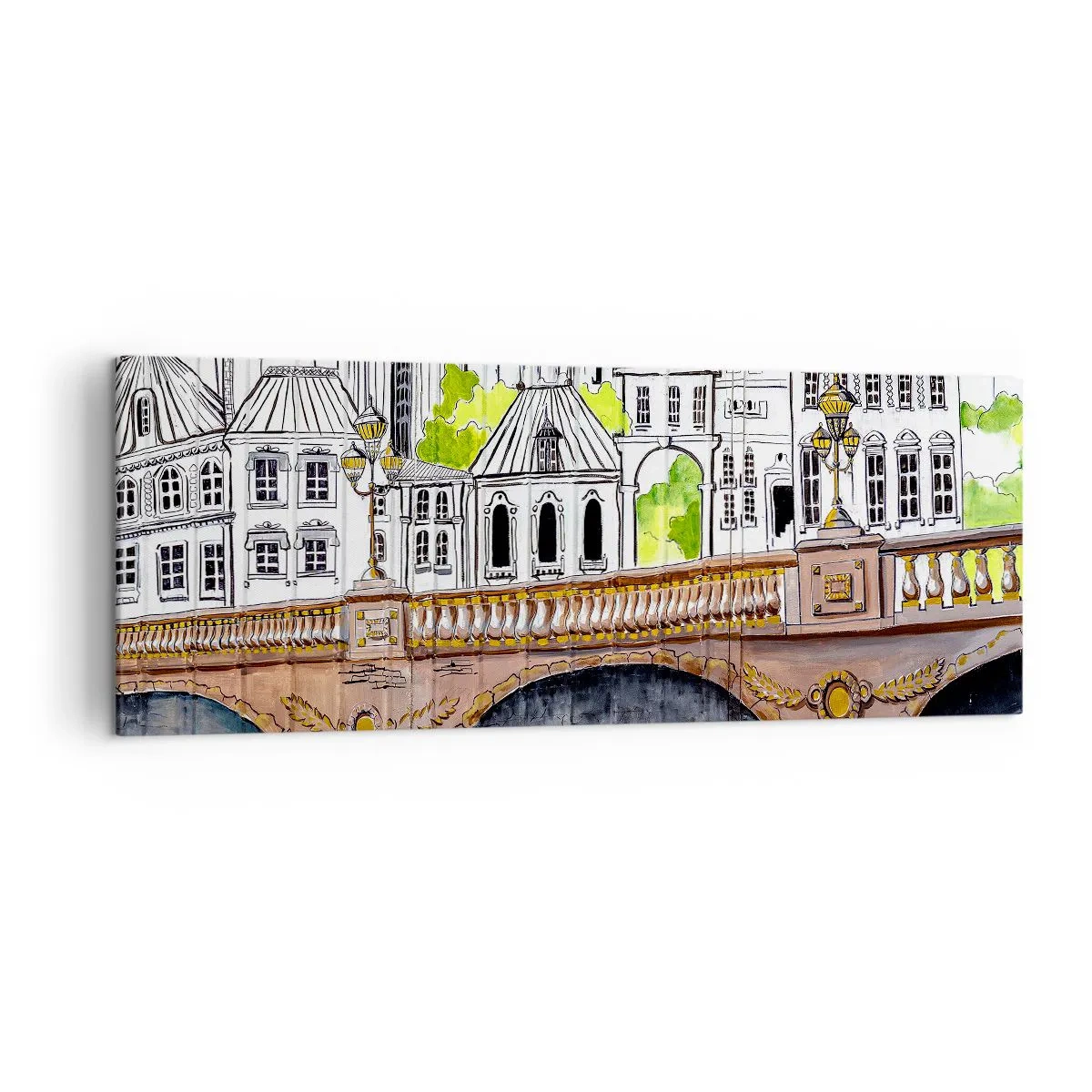 Tablou pe pânză - Orașul frumos ca o pictură - 140x50 cm