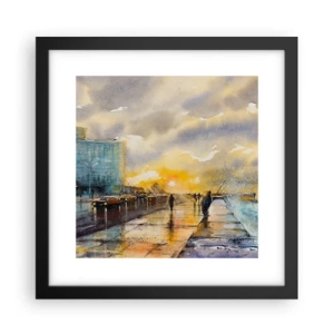 Poster în ramă neagră - Viața pe țărm - 30x30 cm