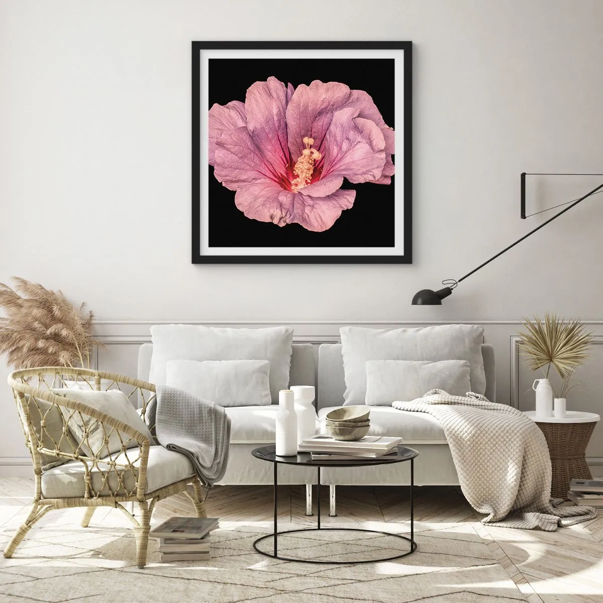 Poster în ramă neagră - Direct la inimă - 60x60 cm