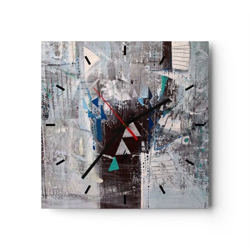 Ceas de perete - Ceas pe sticlă - Ordinea superioară a triunghiurilor - 40x40 cm