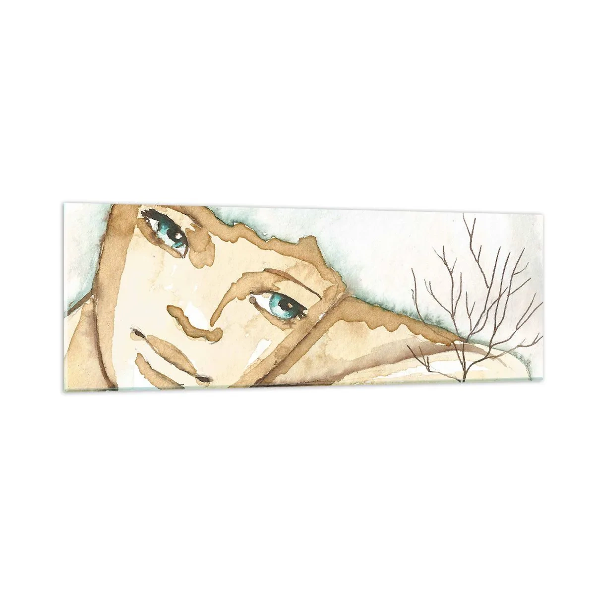 Tablou pe sticlă - Copacul poeziei crește din tăcere - 90x30 cm