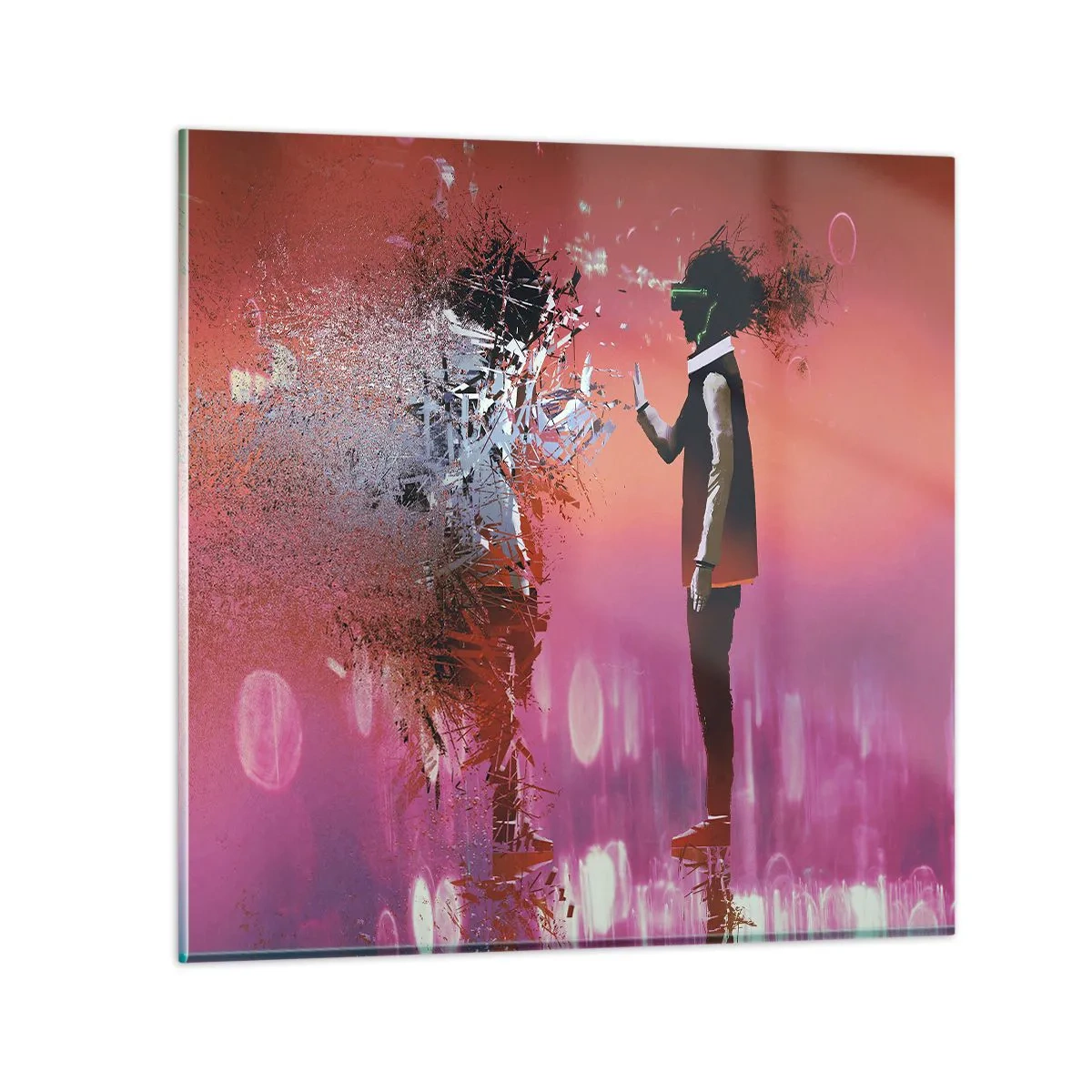 Tablou pe sticlă - Este posibil să privești în interiorul tău? - 30x30 cm