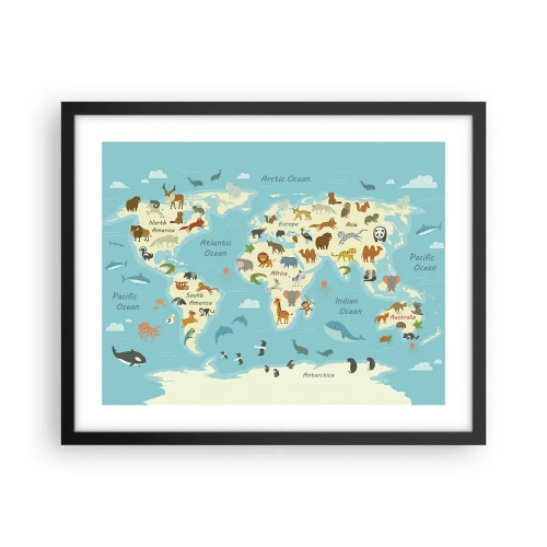 Poster în ramă neagră - Vecini buni - 50x40 cm