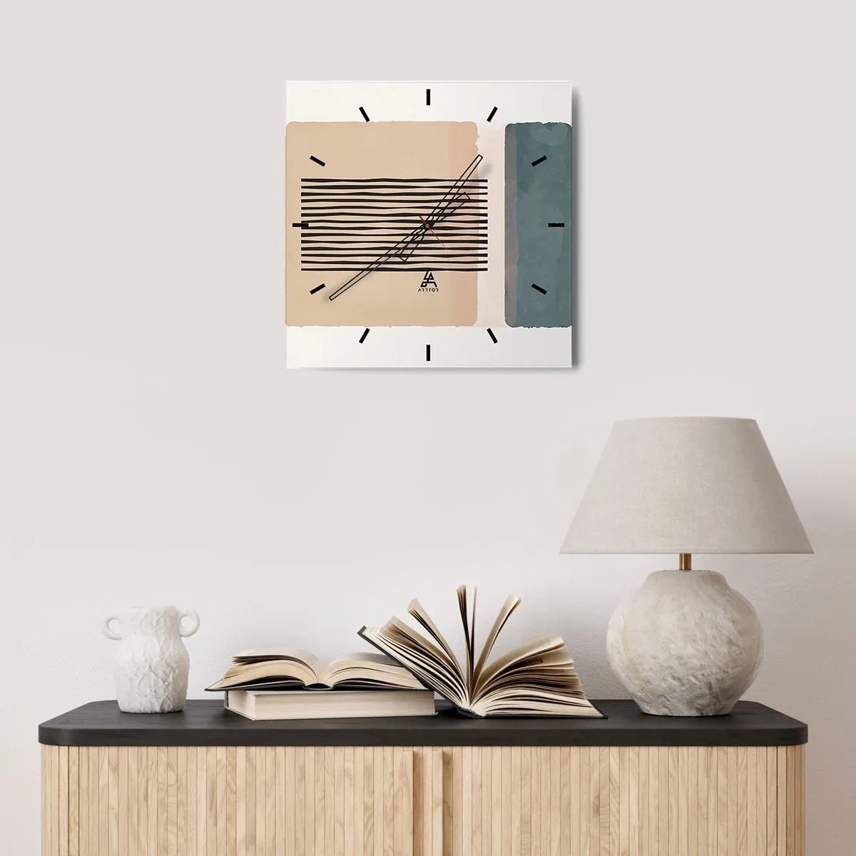 Ceas de perete - Ceas pe sticlă - Totul este în regulă - 40x40 cm