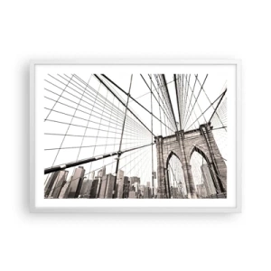 Poster în ramă albă - Catedrala din New York - 70x50 cm