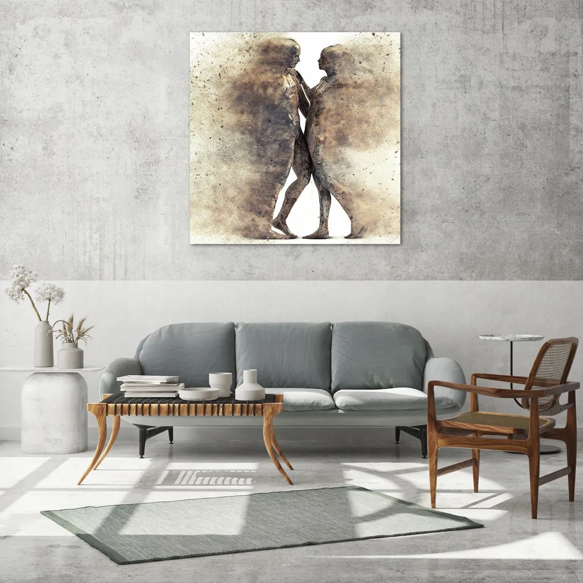 Tablou pe sticlă - Din praf s-au ridicat la iubire - 50x50 cm