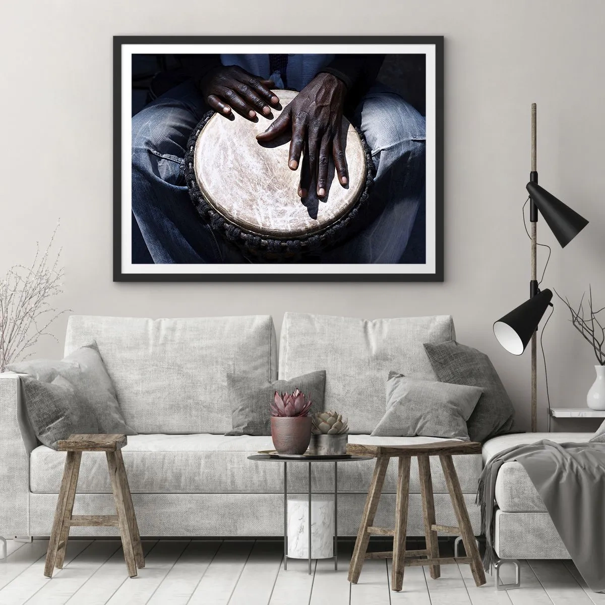 Poster în ramă neagră - Trăiește în ritmul tău - 70x50 cm