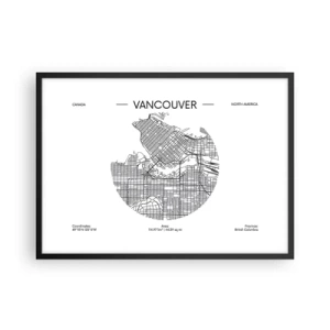 Poster în ramă neagră - Anatomia Vacouverului - 70x50 cm