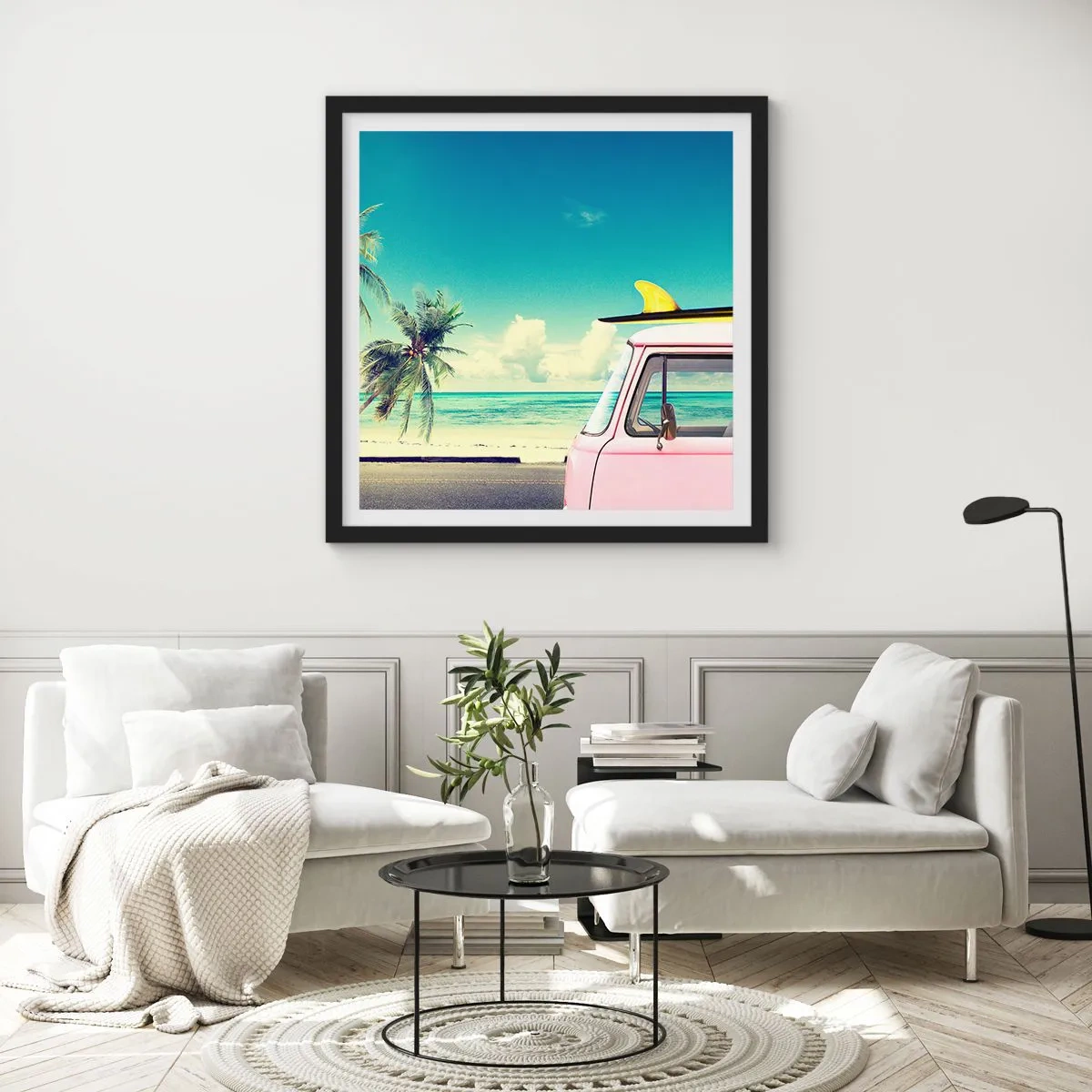 Poster în ramă neagră - Să înceapă vacanța - 30x30 cm