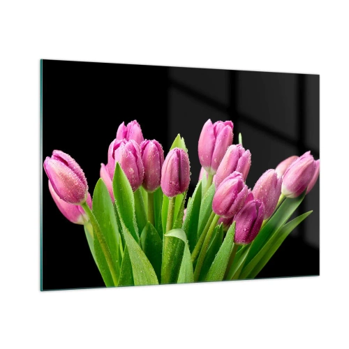 Tablou pe sticlă - Bucurie de liliac de primăvară - 100x70 cm