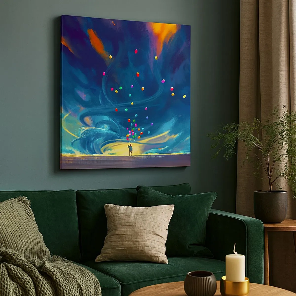 Tablou pe pânză - Pe un vânt albastru - 30x30 cm