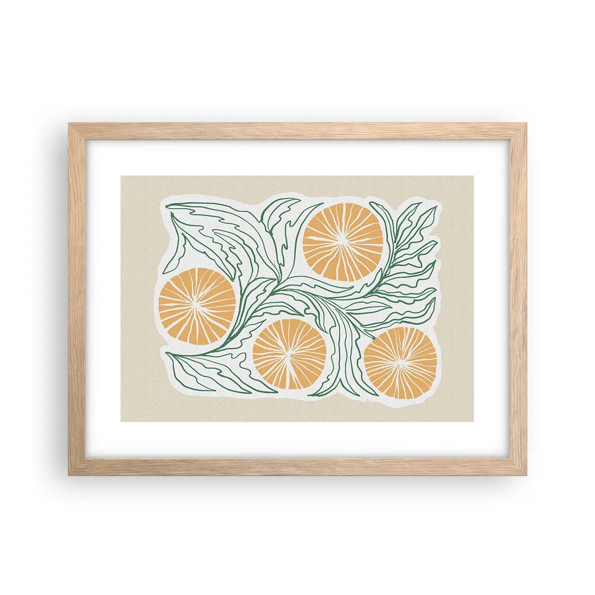 Poster în ramă de stejar deschis - Etnic cu o notă de abstracție - 40x30 cm