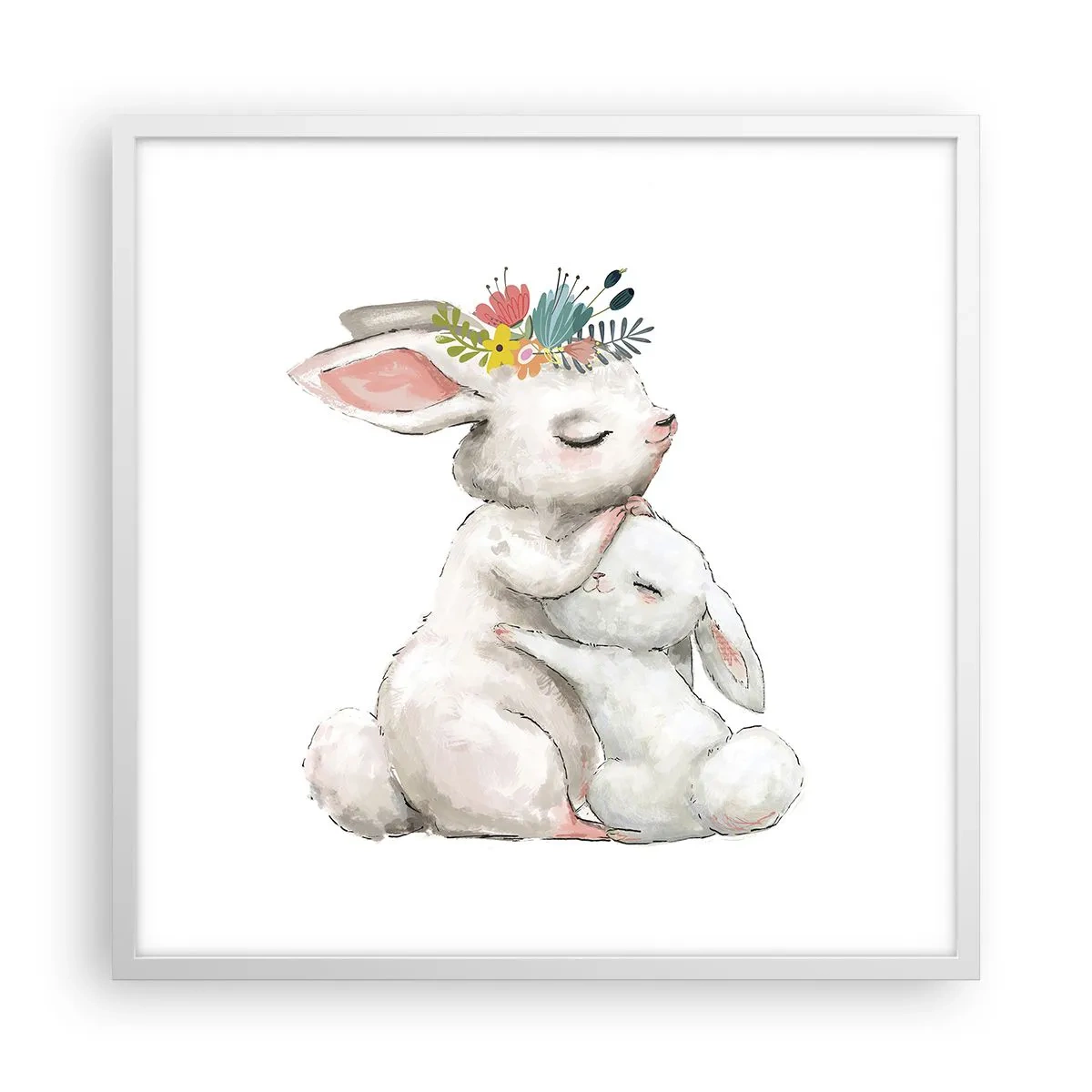 Poster în ramă albă - Ca la mama - 60x60 cm