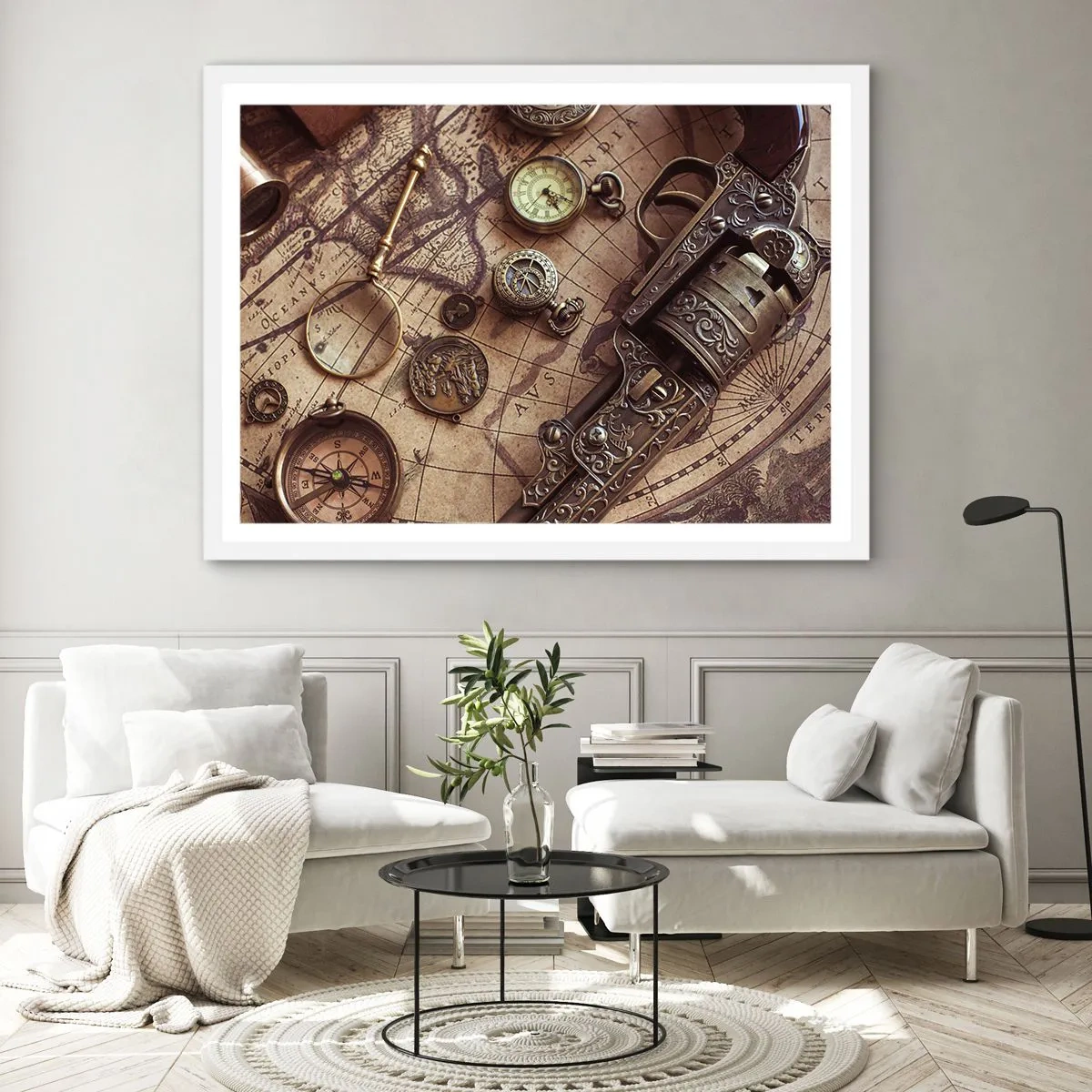 Poster în ramă albă - Sugestii de aventură - 70x50 cm