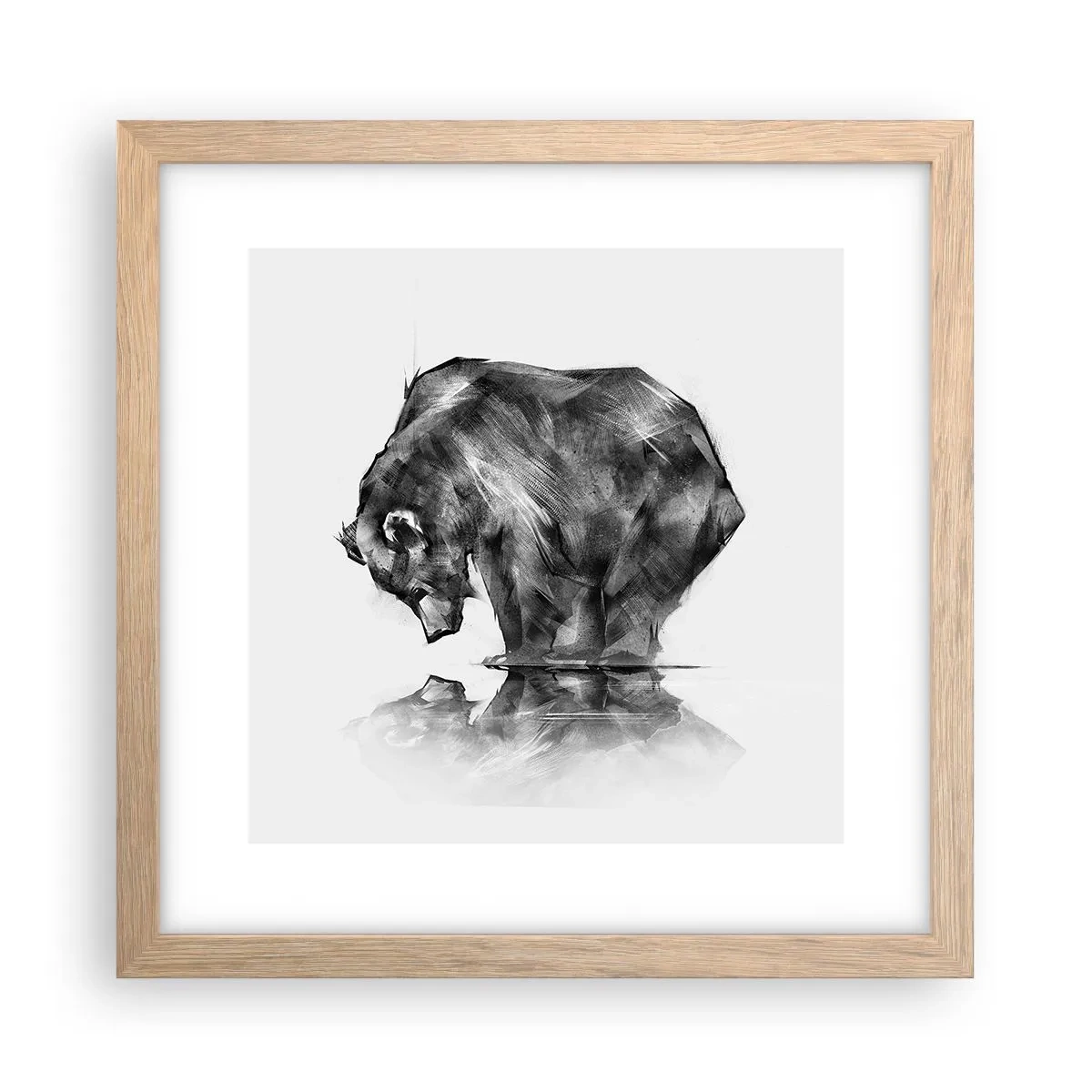 Poster în ramă de stejar deschis - Mă bucur să văd pe cineva apropiat - 30x30 cm