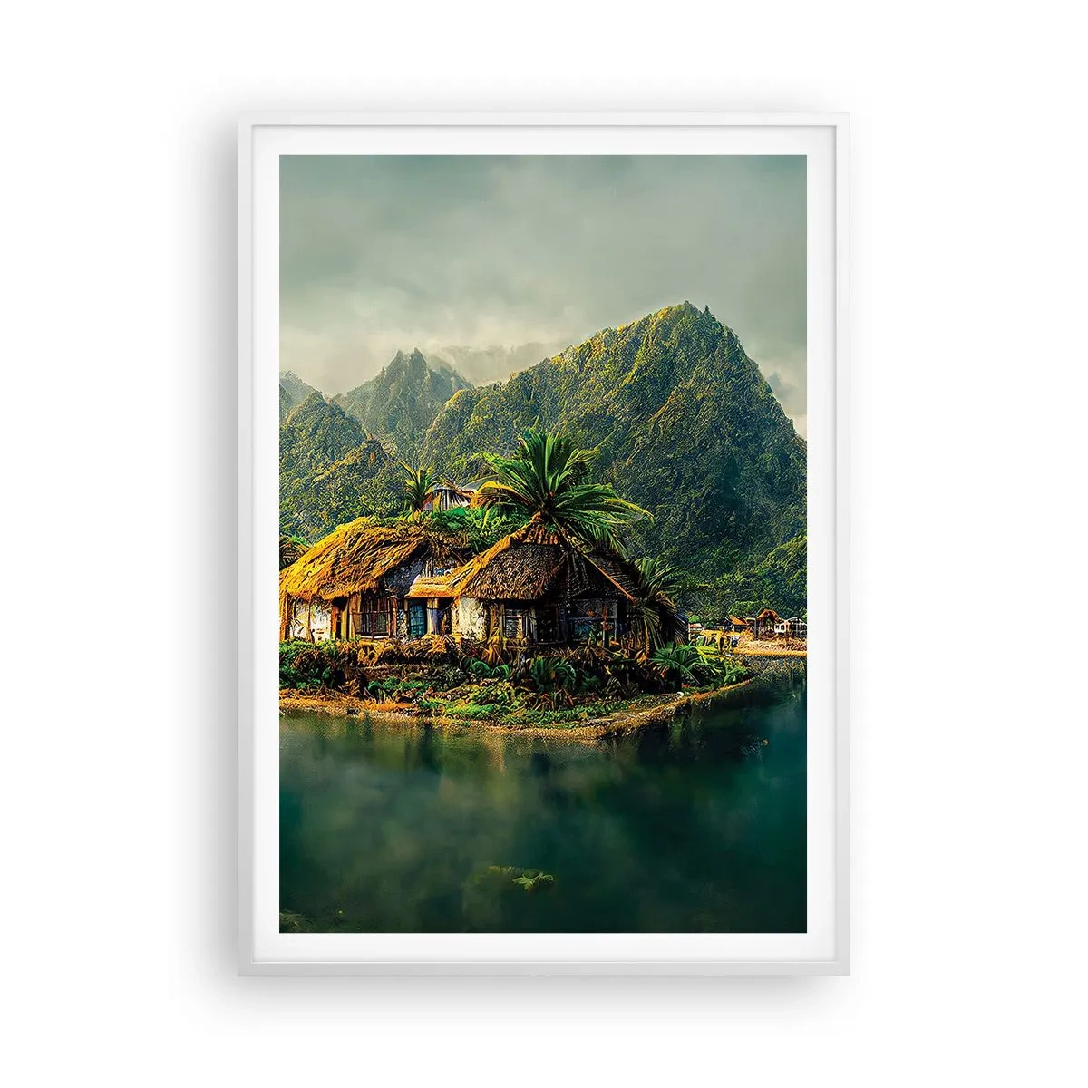 Poster în ramă albă - Paradisul tropical - 70x100 cm