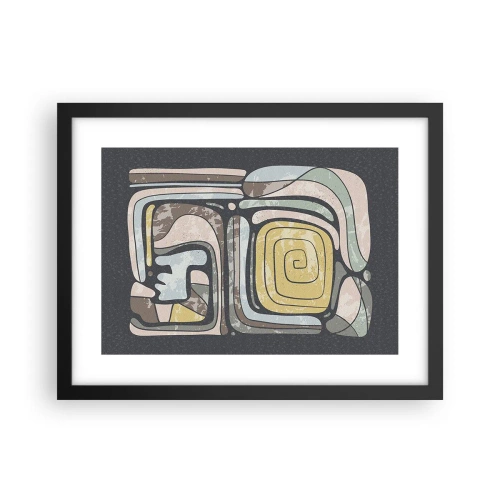 Poster în ramă neagră - Abstracție în spirit precolumbian - 40x30 cm