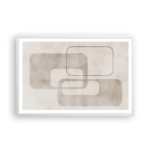 Poster în ramă albă - Fuga geometrică - 91x61 cm