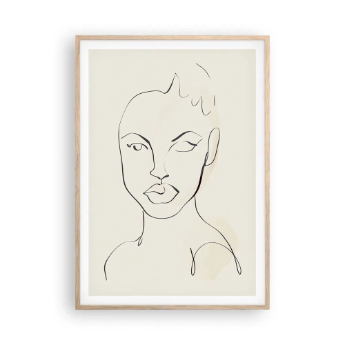 Poster în ramă de stejar deschis - Schiță de senzualitate - 70x100 cm