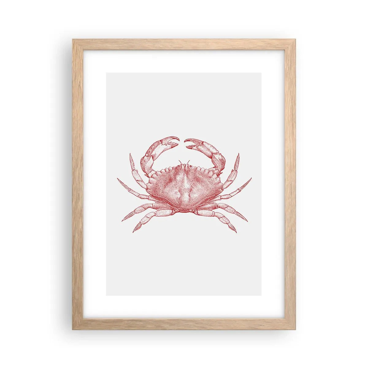 Poster în ramă de stejar deschis - Crab peste crabi - 30x40 cm
