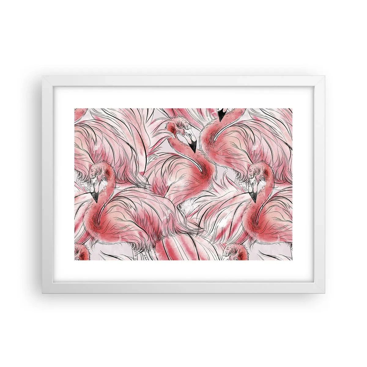 Poster în ramă albă - Corpul de balet al păsărilor - 40x30 cm