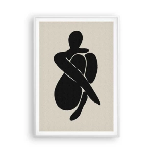 Poster în ramă albă - În propriile îmbrățișări - 70x100 cm