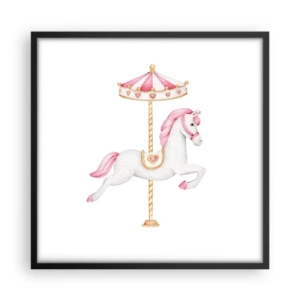Poster în ramă neagră - A pornit la cursă - 50x50 cm