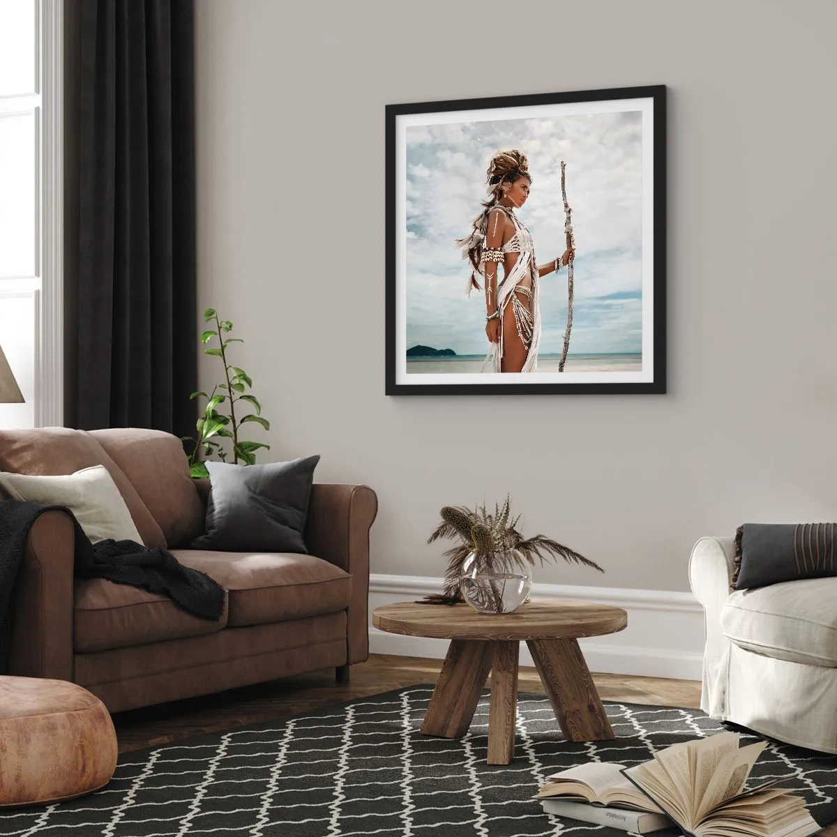 Poster în ramă neagră - Regina tropicelor - 30x30 cm