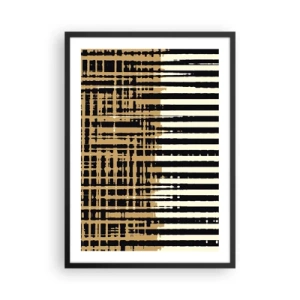 Poster în ramă neagră - Model geometric cu linii și culori calde - 50x70cm - Abstracție arhitecturală - Decorațiune modernă pentru perete pentru living și dormitor ARTTOR