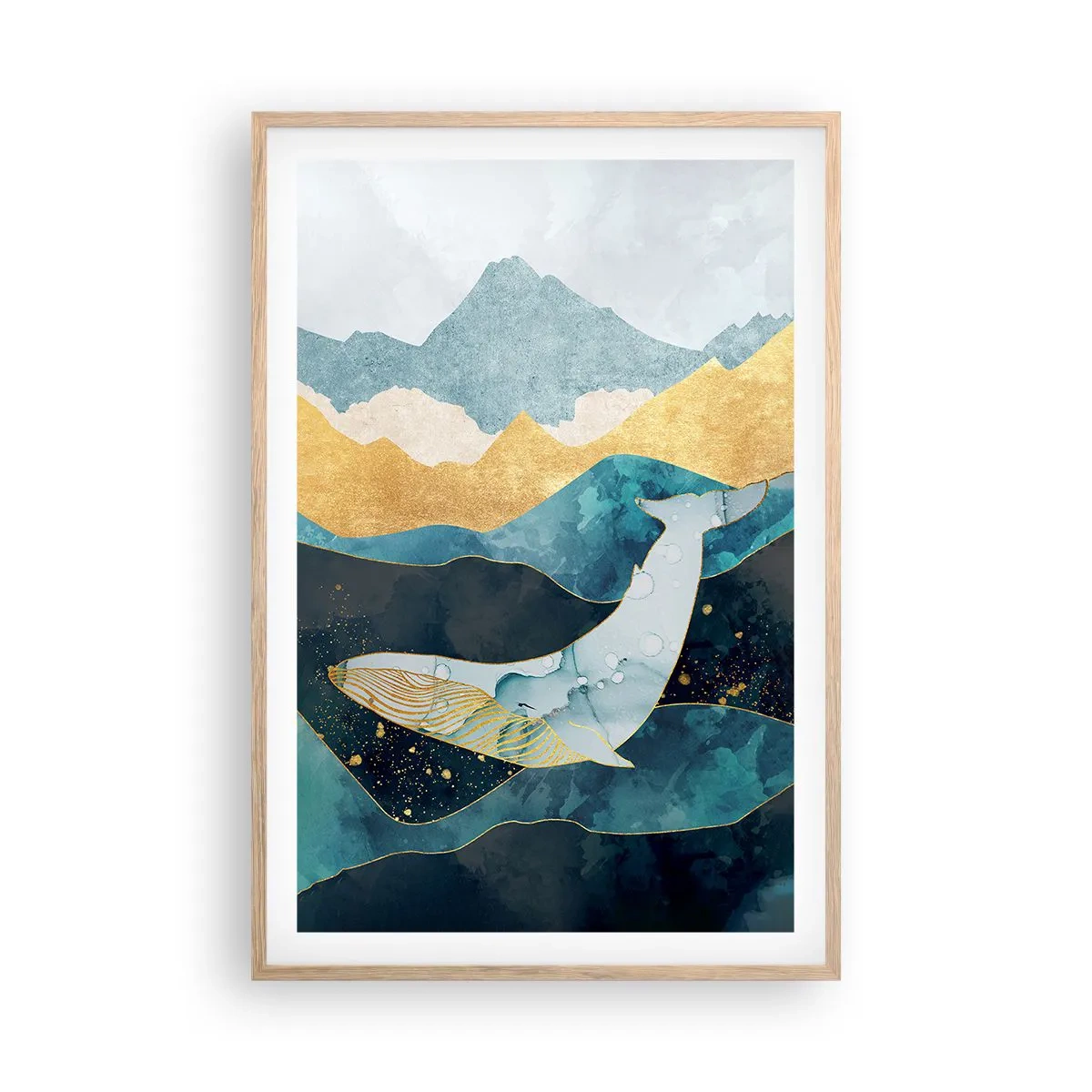 Poster în ramă de stejar deschis - Frumusețea rece a nordului - 61x91 cm