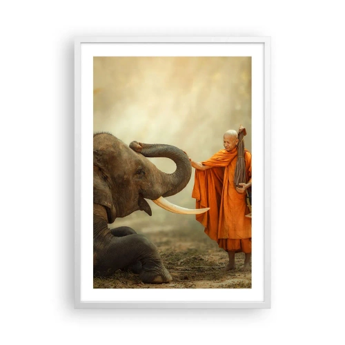 Poster în ramă albă - Întâlnire în călătorie - 50x70 cm